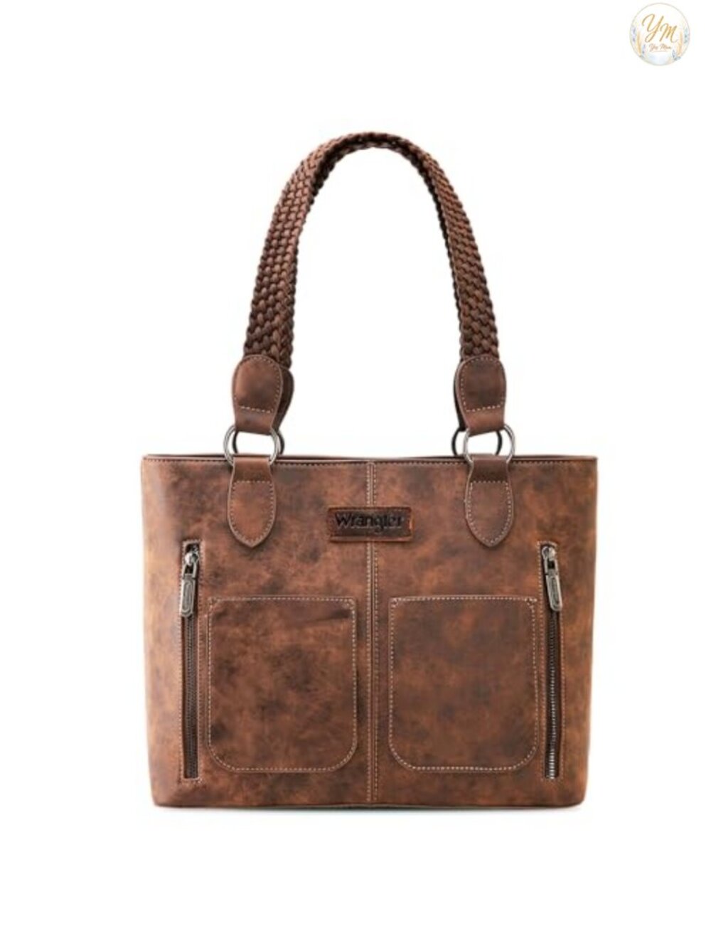 Faux Leather Tote Bag for Women Multi Pockets Shoulder Handbag